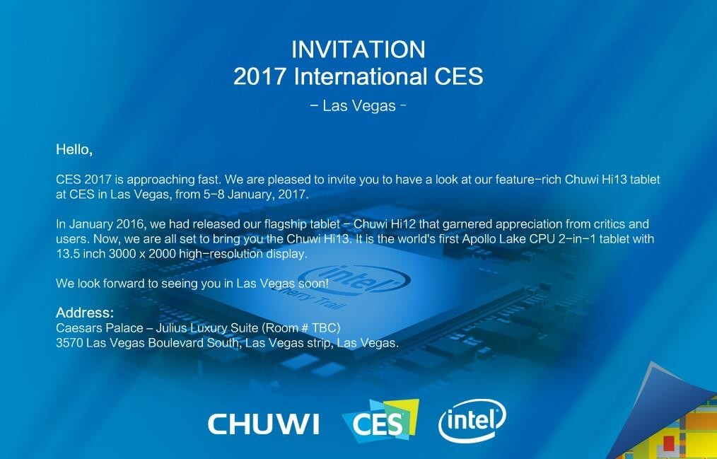 Chuwi Hi13 wird auf der CES enthüllt