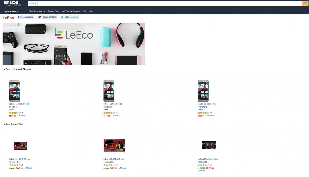LeEco USA jetzt auf Amazon verfügbar