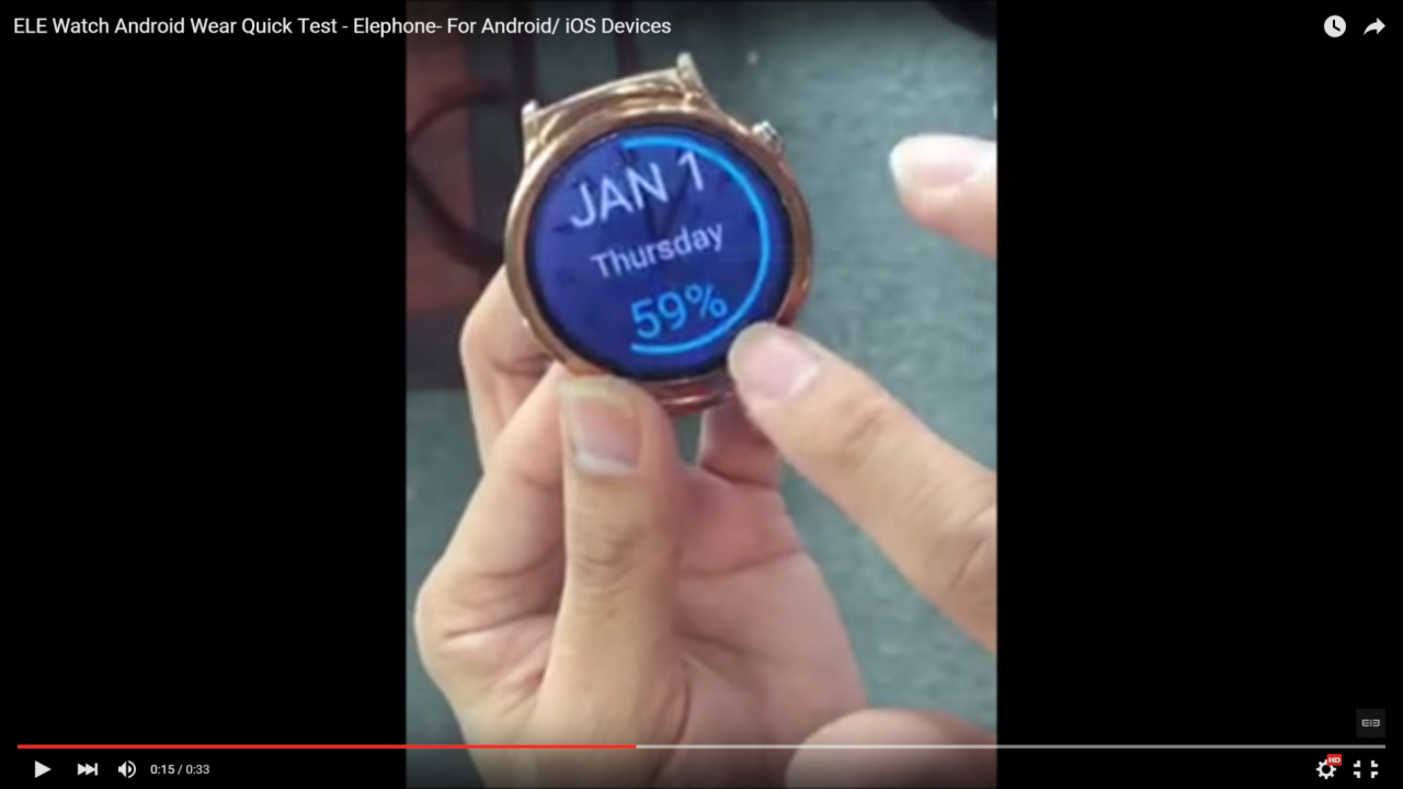 Video der Elephone ELE Watch mit Android Wear veröffentlicht