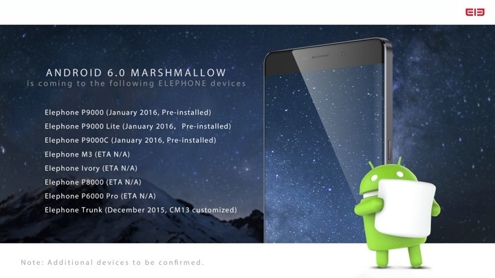 Elephone: Geräteliste für Android 6.0 Update veröffentlicht