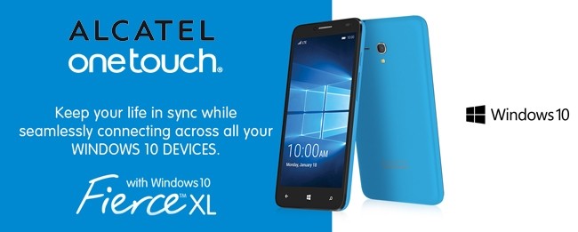 Alcatel stellt erstmals ein Windows 10 Smartphone vor: OneTouch Fierce XL
