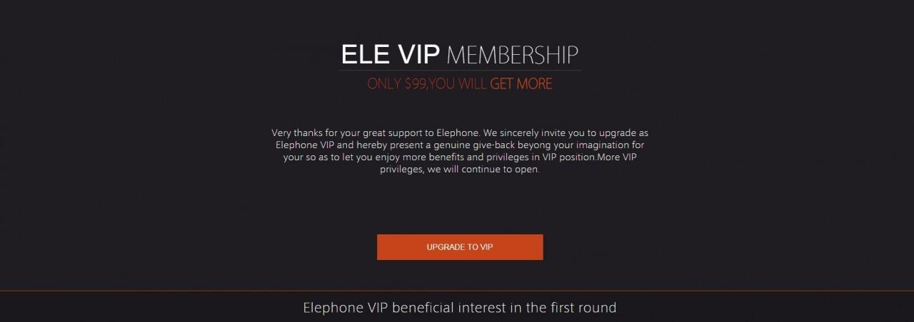 Elephone in Geldnot? 99 Dollar VIP Membership bietet Vorteile