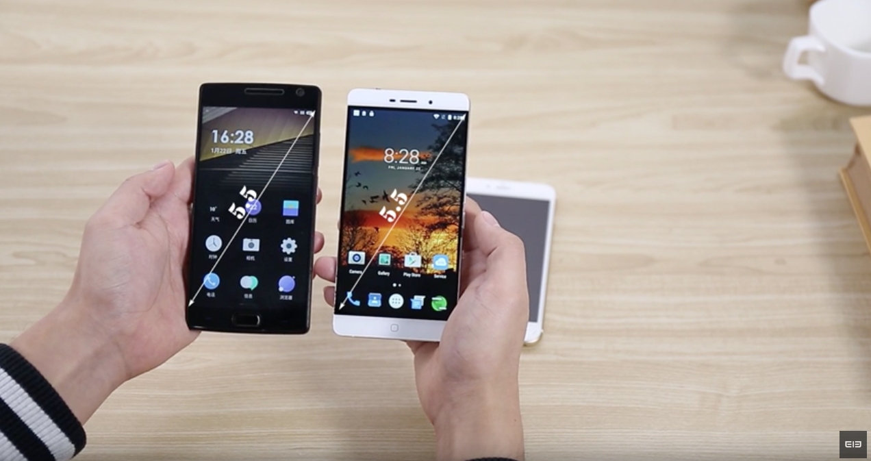Größenvergleich: Elephone P9000 vs. iPhone 6 Plus vs. OnePlus 2