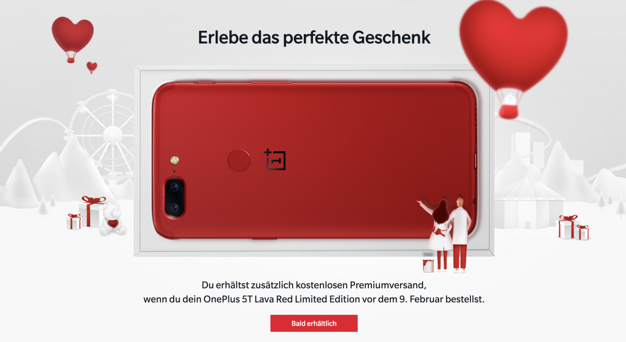 OnePlus 5T in rot