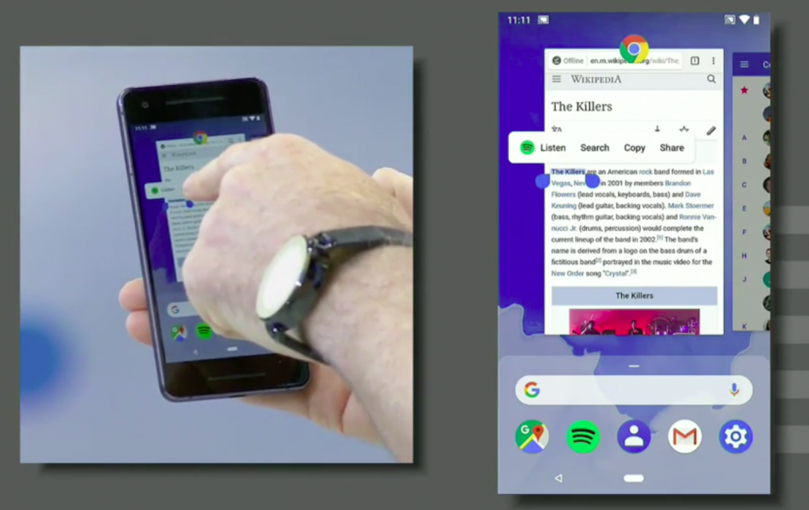 Android P Vorschau Textauswahl