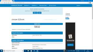 Jumper EZBook X4 Geekbench