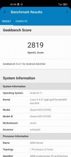 xiaomi mi 11 lite 5g benchmarks