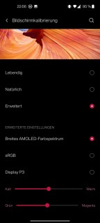 oneplus 9 display einstellungen