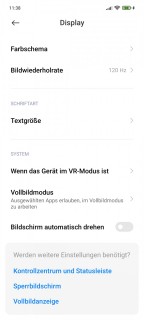 Poco X3 Pro Display Einstellungen