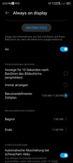 ZTE Axon 30 Ultra Display Einstellungen