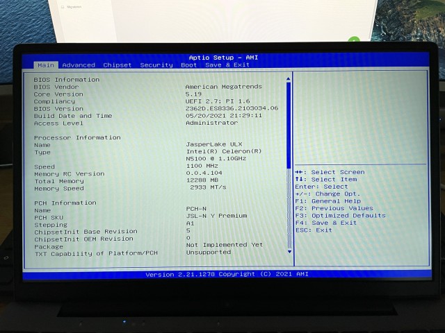 Alldocube GTBook UEFI BIOS