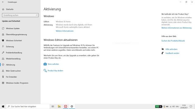 Alldocube GTBook Windows 10 Aktivierung