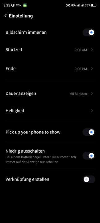 RedMagic 6S Pro Display Einstellungen