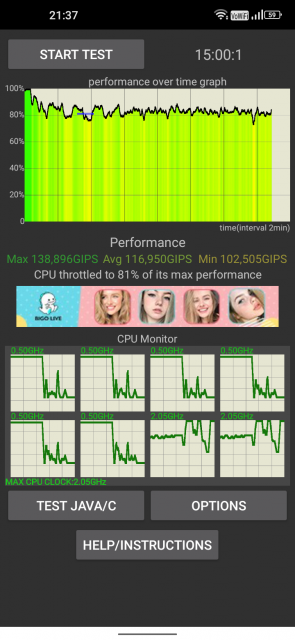 Doogee S97 Pro CPU Throttle Test