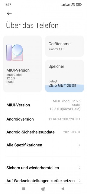 Xiaomi 11T Software