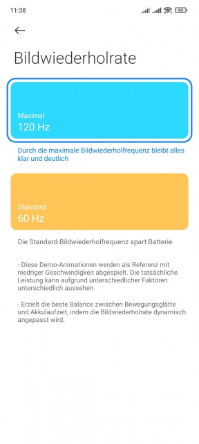 Xiaomi 11T Display Einstellungen