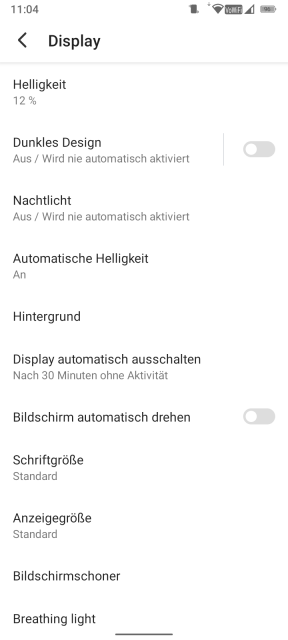 Oukitel WP15 Display Einstellungen