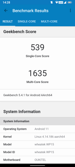 Oukitel WP15 Benchmark