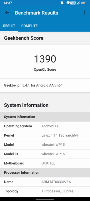 Oukitel WP15 Benchmark