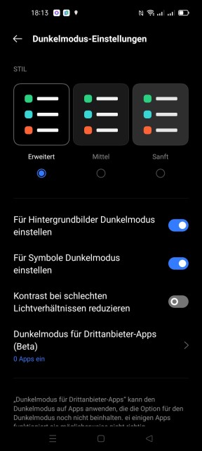 Realme GT Neo 2 Display Einstellungen