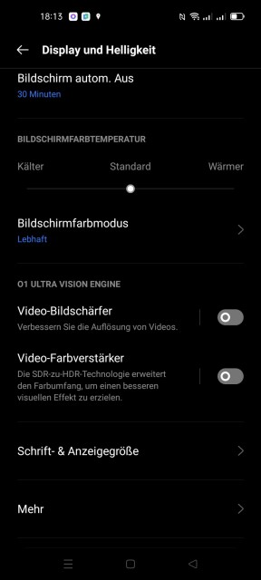 Realme GT Neo 2 Display Einstellungen