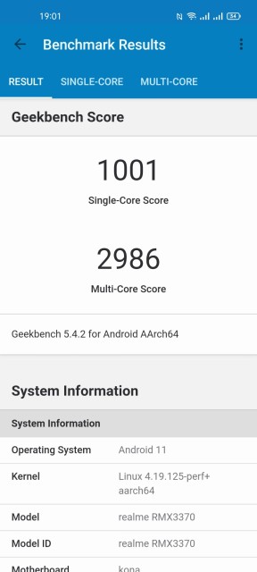 Realme GT Neo 2 Geekbench