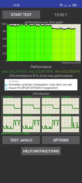 Realme GT Neo 2 CPU Throttle Test