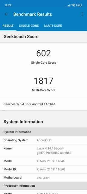 Poco M4 Pro 5G Geekbench