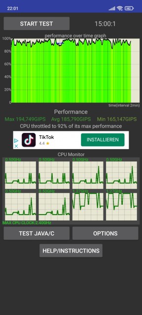 Poco M4 Pro 5G CPU Throttle Test