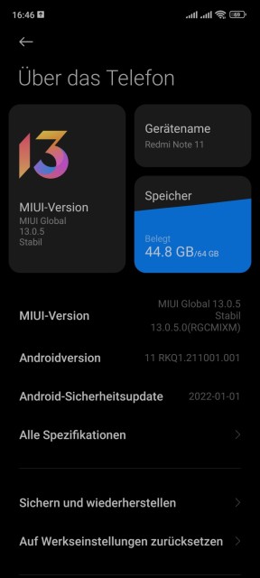 Redmi Note 11 Software