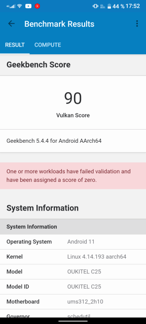 Oukitel C25 Benchmark