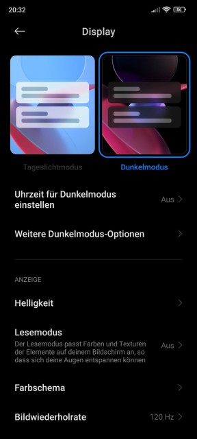 Poco X4 Pro 5G Display Einstellungen