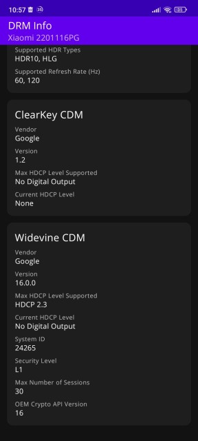 Poco X4 Pro 5G Widevine DRM