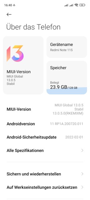 Redmi Note 11S MIUI 13