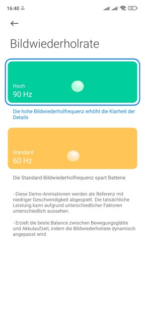 Redmi Note 11S Display Einstellungen