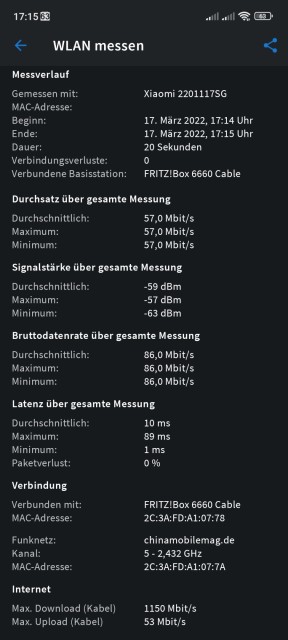 Redmi Note 11S WLAN Test