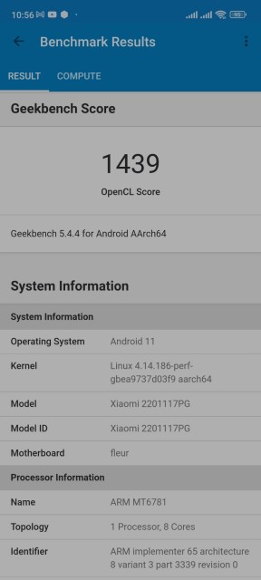 Poco M4 Pro Geekbench 5 GPU