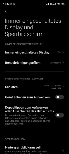 Poco M4 Pro Display Einstellungen