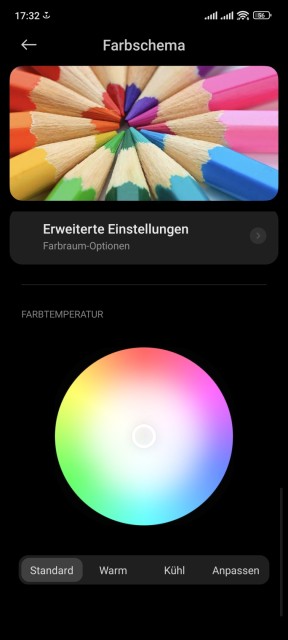 Xiaomi 12X Display Einstellungen