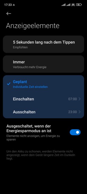 Xiaomi 12X Display Einstellungen