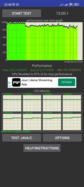 Xiaomi 12X CPU Throttle Test