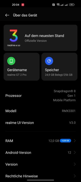 Realme GT 2 Pro Software