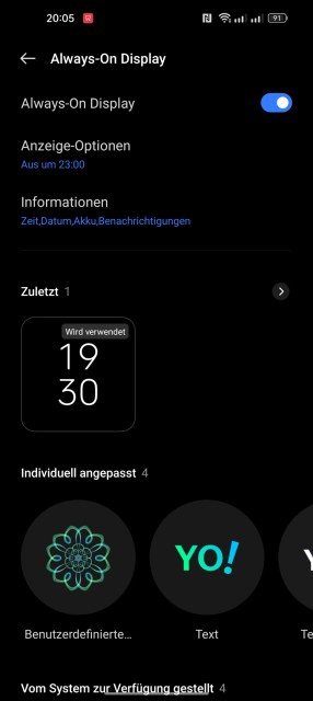 Realme GT 2 Pro Display Einstellungen