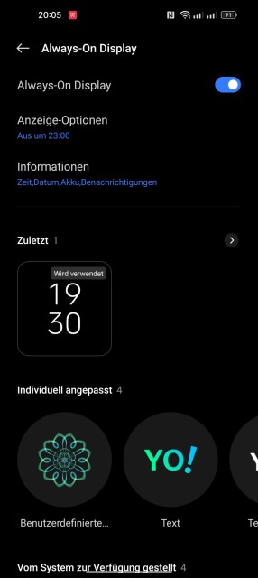 Realme GT 2 Pro Display Einstellungen