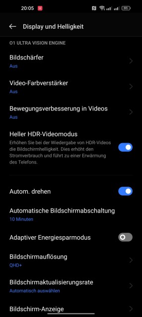 Realme GT 2 Pro Display Einstellungen