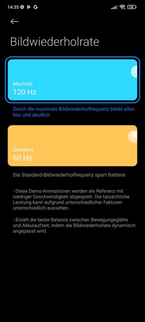 Redmi Note 11 Pro+ 5G Display Einstellungen