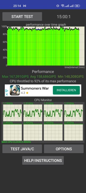 Realme 9 CPU Throttle Test