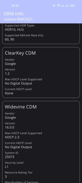 Realme 9 Widevine DRM