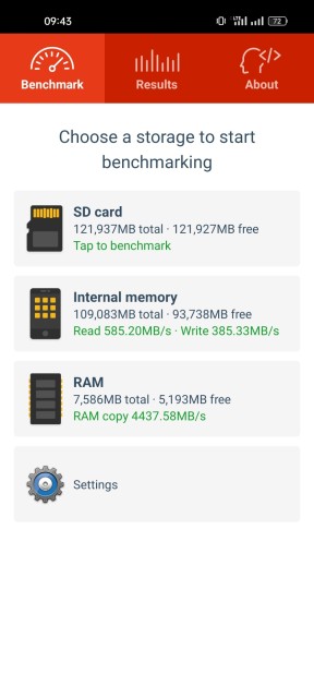 Realme 9 Speicher Benchmark