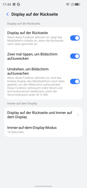 Doogee S98 Rückseiten Display Einstellungen